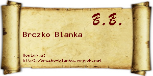 Brczko Blanka névjegykártya